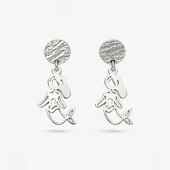 Boucles d'oreilles sirène argent Fauna
