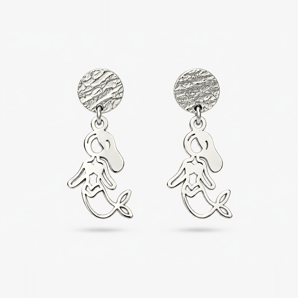 Boucles d'oreilles sirène argent Fauna