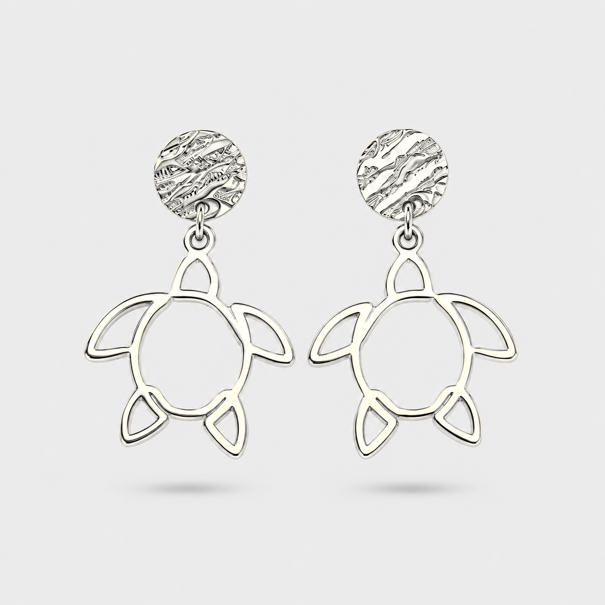 Boucles d'oreilles tortue argent Fauna