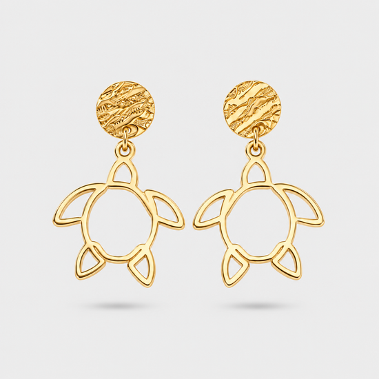 Boucles d'oreilles tortue or Fauna