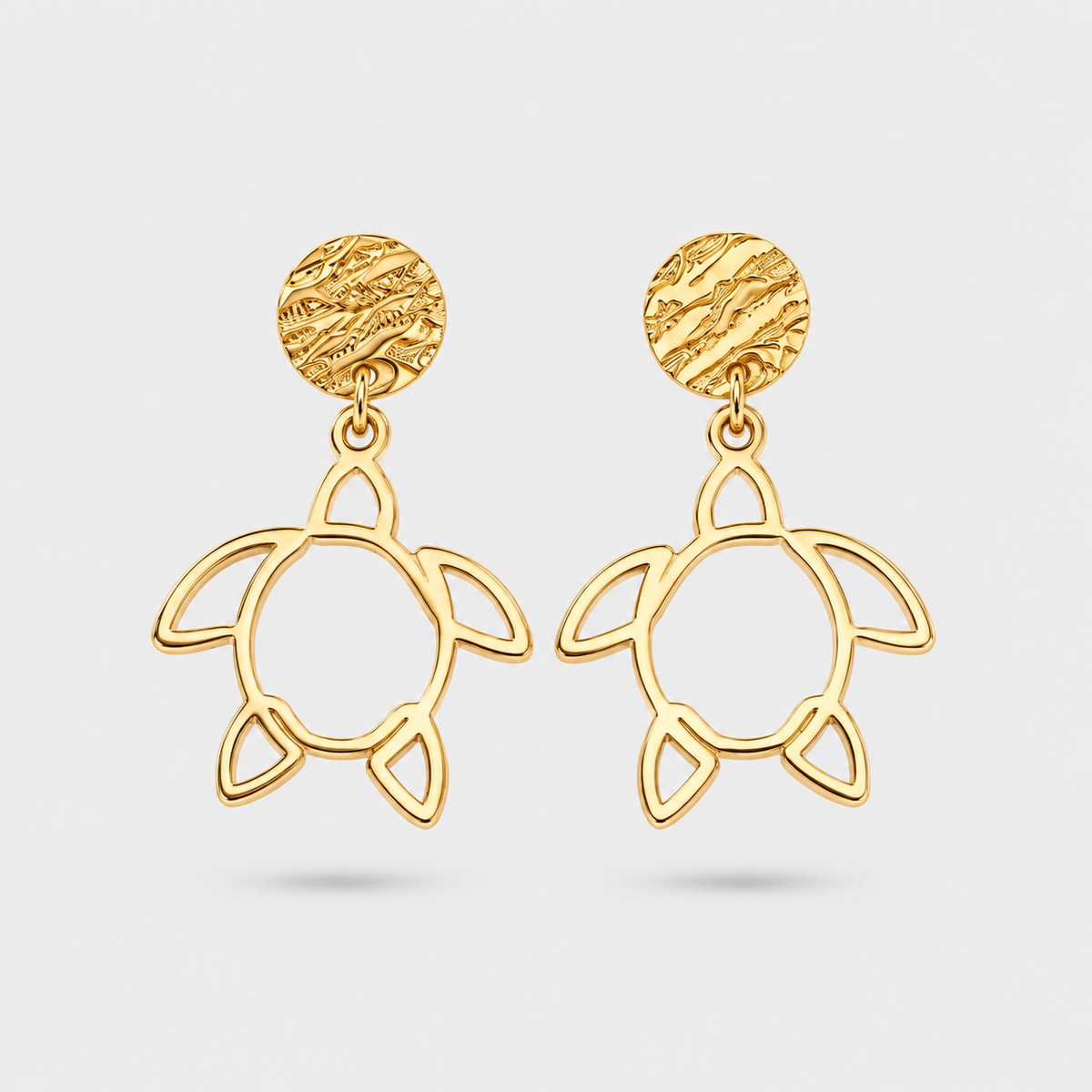 Boucles d'oreilles tortue or Fauna