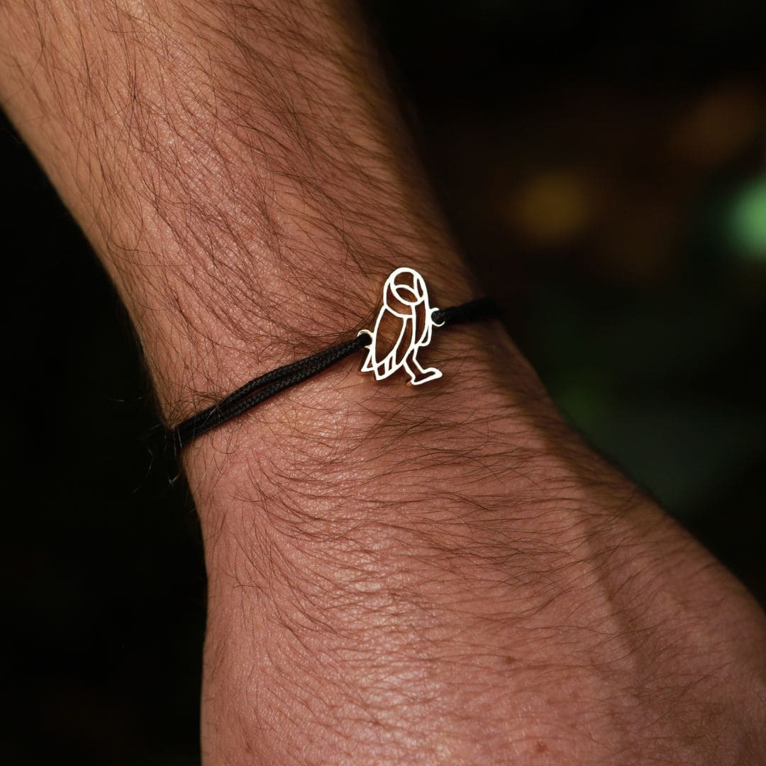bracelet cordon animal totem chouette