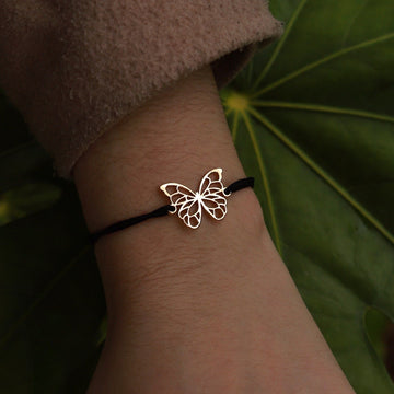 Bracelet animal totem Papillon cordon poignet