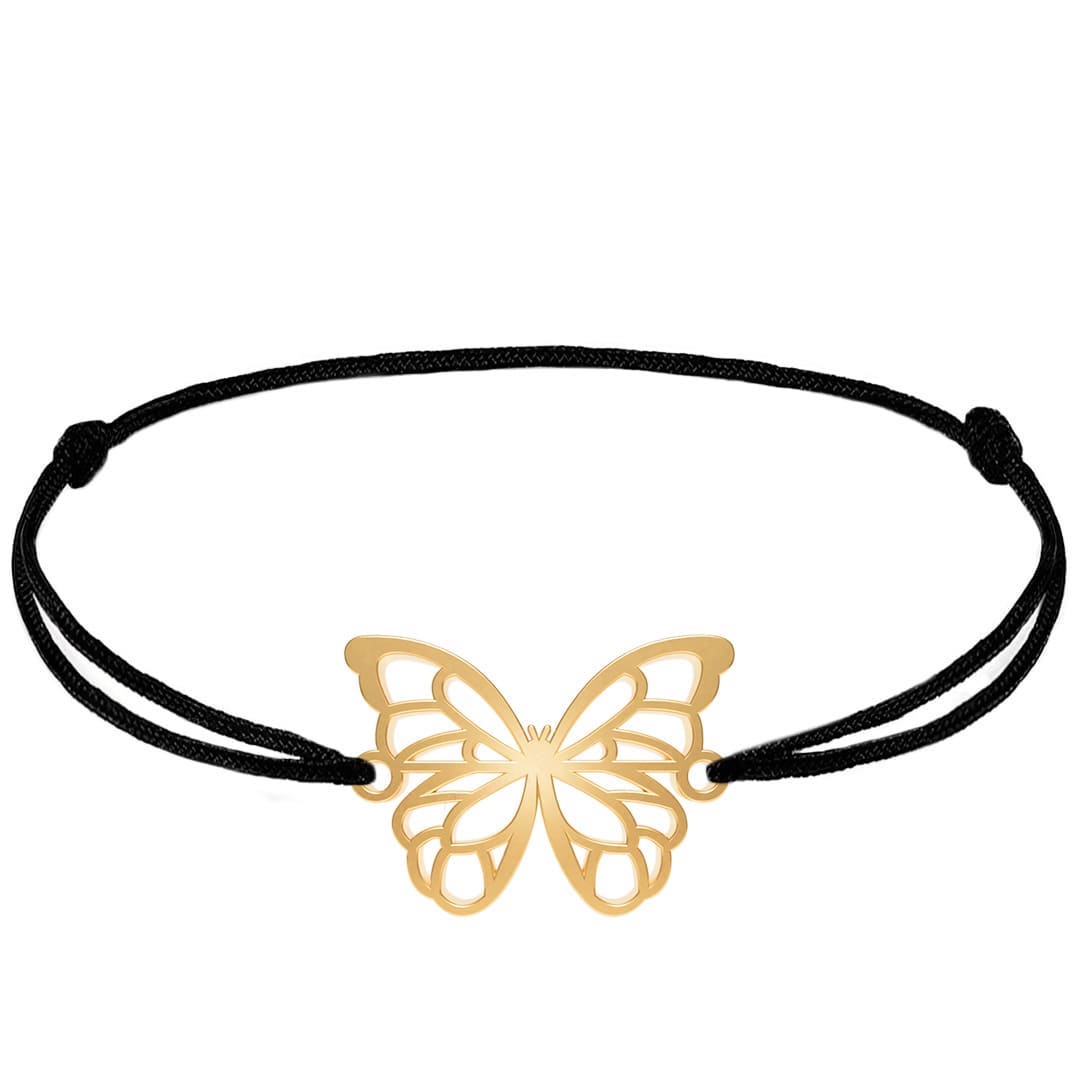 Bracelet Papillon Or Cordon #Couleur et bracelet_Or avec cordon