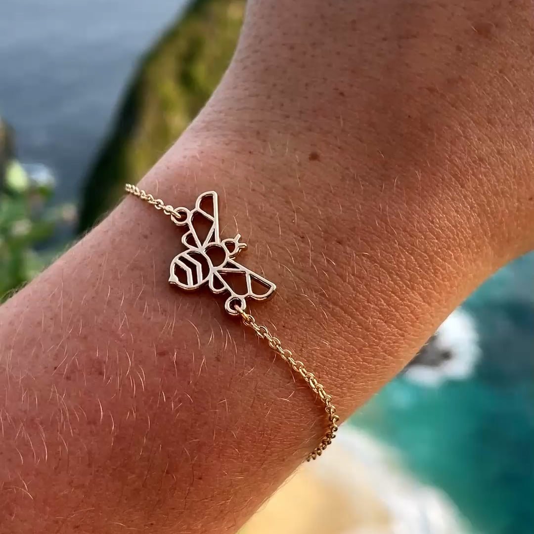 Video Bracelet Abeille Or Chaîne