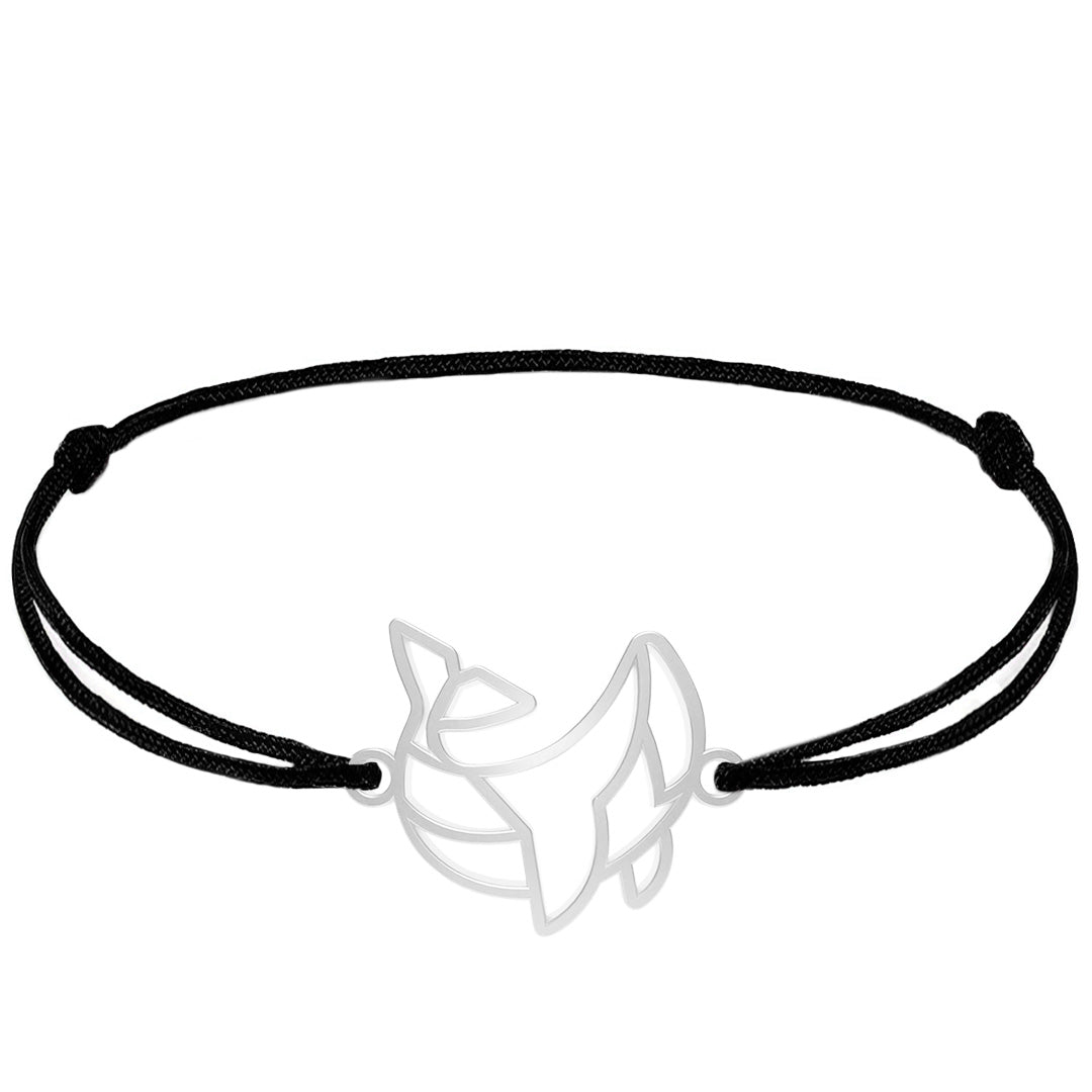 Bracelet Animal Totem Baleine Argent Cordon #Couleur et bracelet_Argent avec cordon