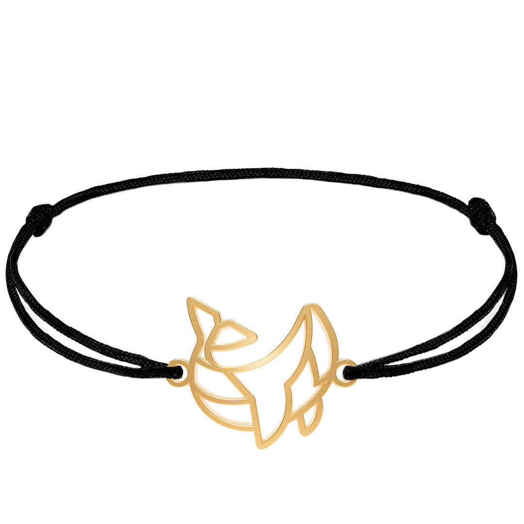Bracelet Animal Totem Baleine Or Cordon #Couleur et bracelet_Or avec cordon