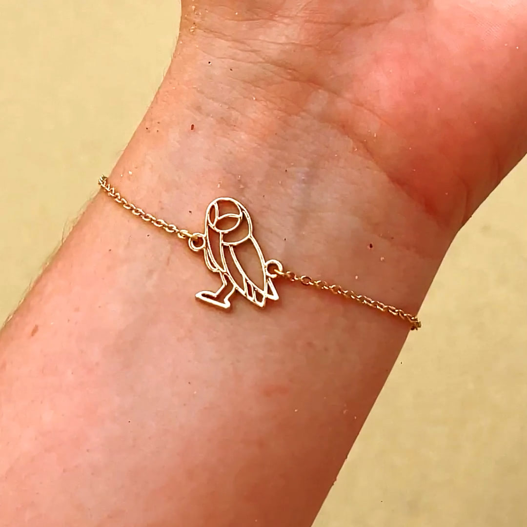 Video Bracelet animal totem chouette chaîne