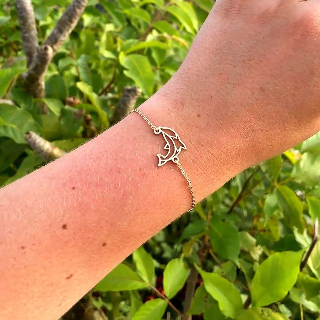 Video Bracelet Dauphin Or femme