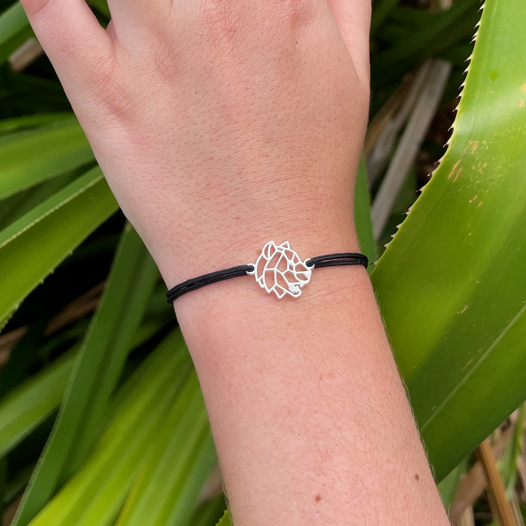 Video Bracelet Tigre Argent Cordon poignet