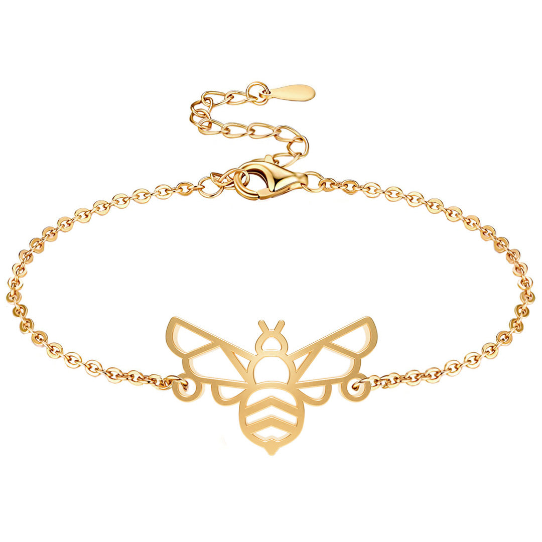 Bracelet abeille or chaîne #Couleur et bracelet_Or avec chaîne