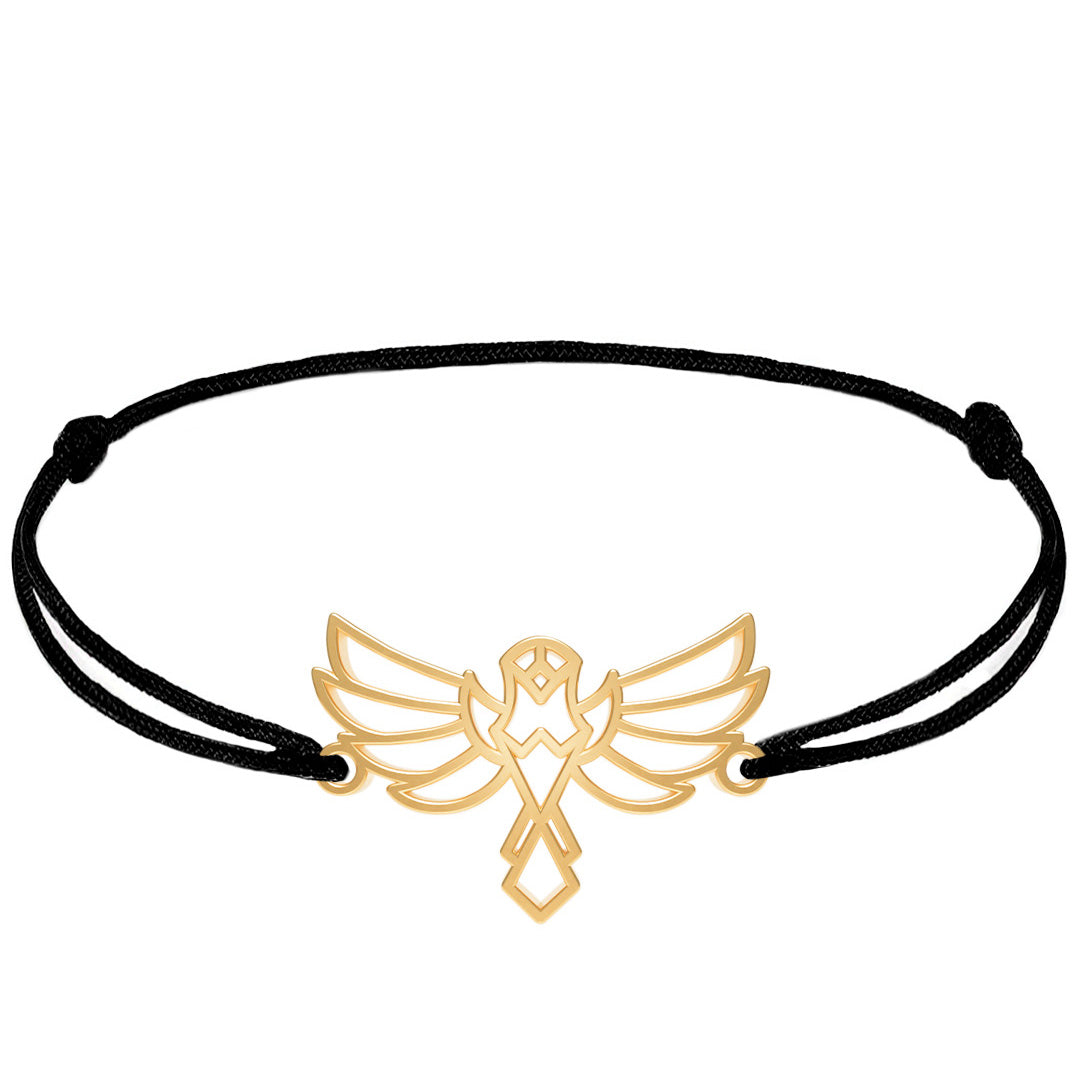 Bracelet Aigle or cordon #Couleur et bracelet_Or avec cordon