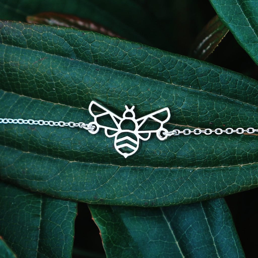 bracelet abeille argent chaine