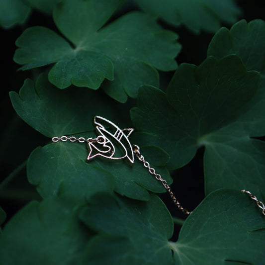 Bracelet Requin Or Chaîne Feuille
