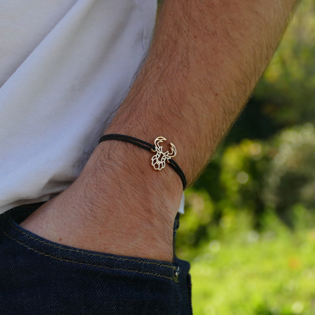 Bracelets Cerf Or cordon poignet homme