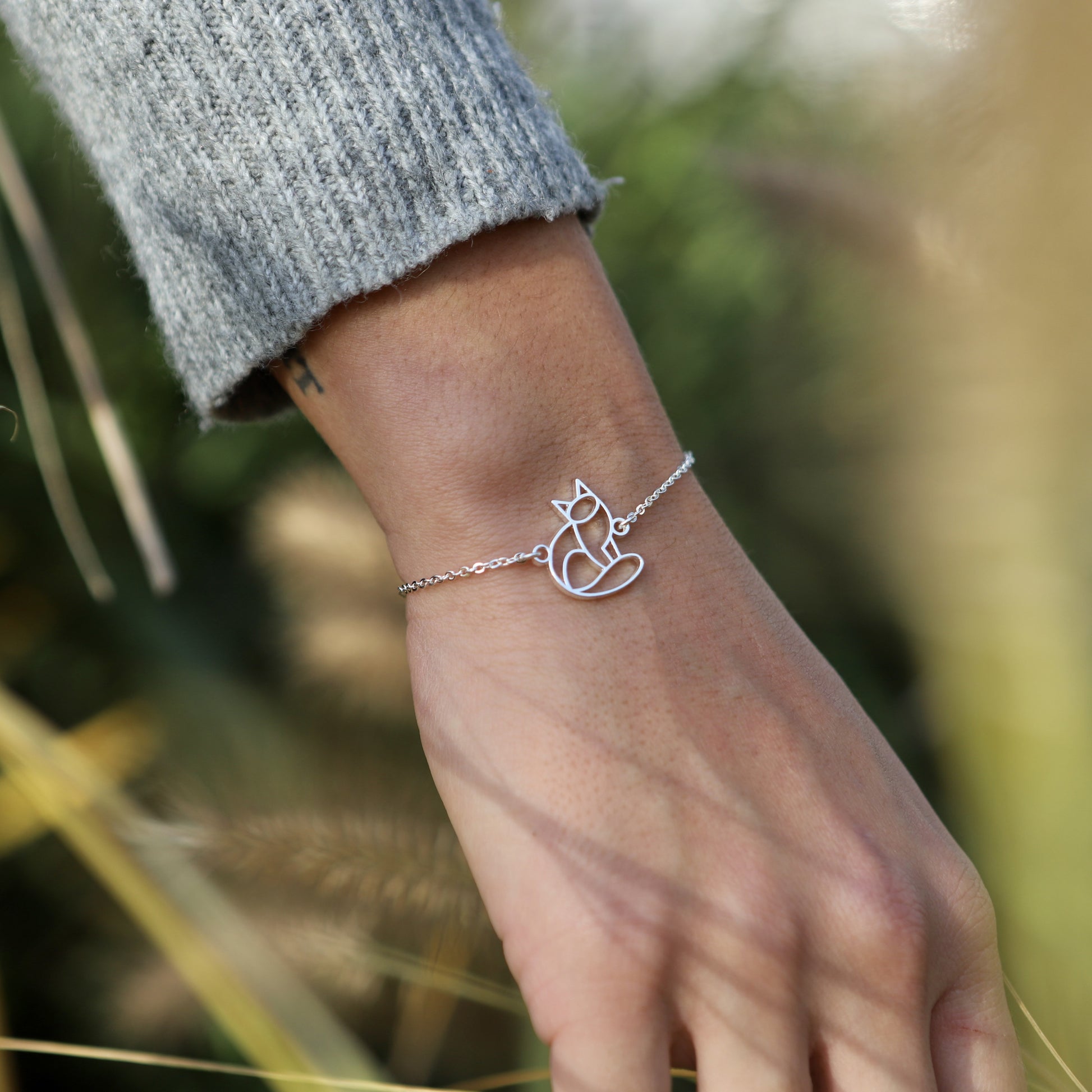 Bracelet Chat Argent Chaîne poignet