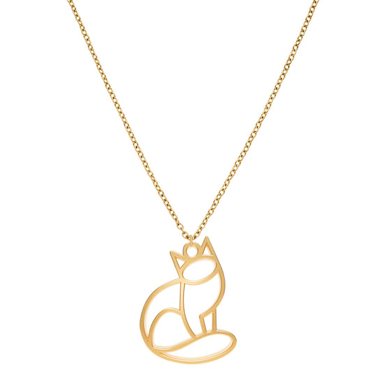 Collier Chat Or Chaîne  #Couleur et collier_Or avec chaîne