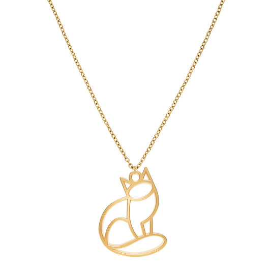 Collier Chat Or Chaîne  #Couleur et collier_Or avec chaîne