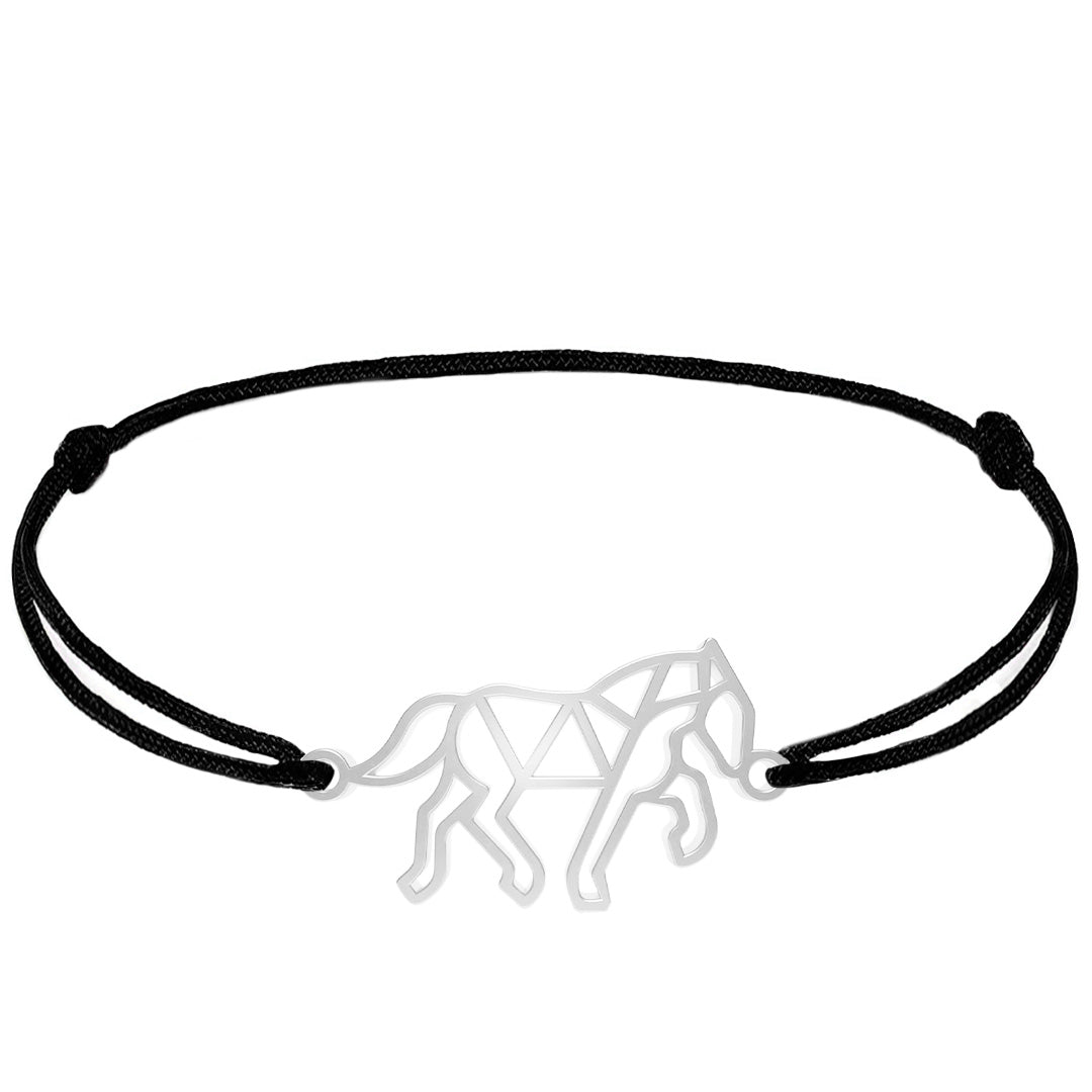 Bracelet Cheval argent Cordon #Couleur et bracelet_Argent avec cordon