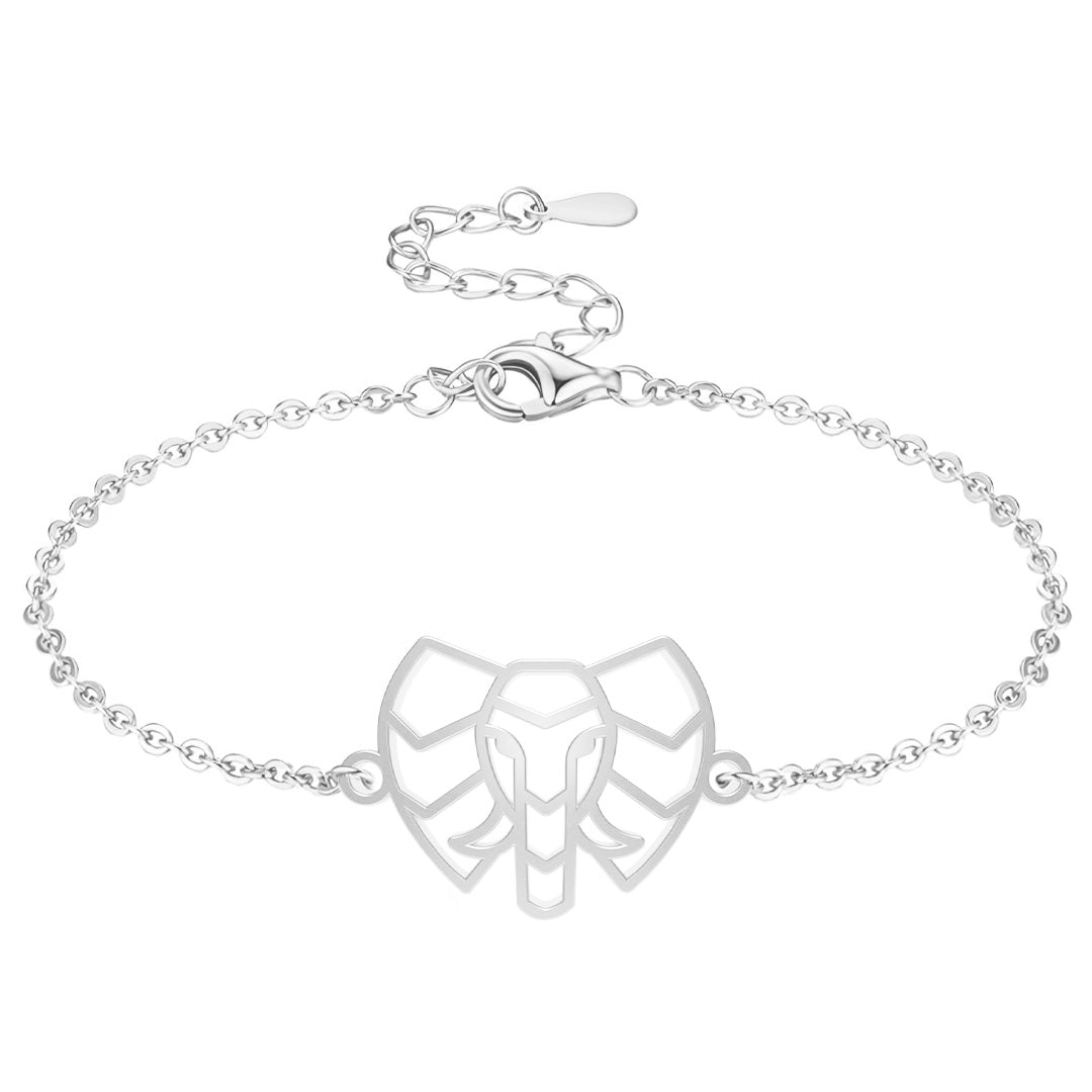 Bracelet elephant argent chaîne #Couleur et bracelet_Argent avec chaîne