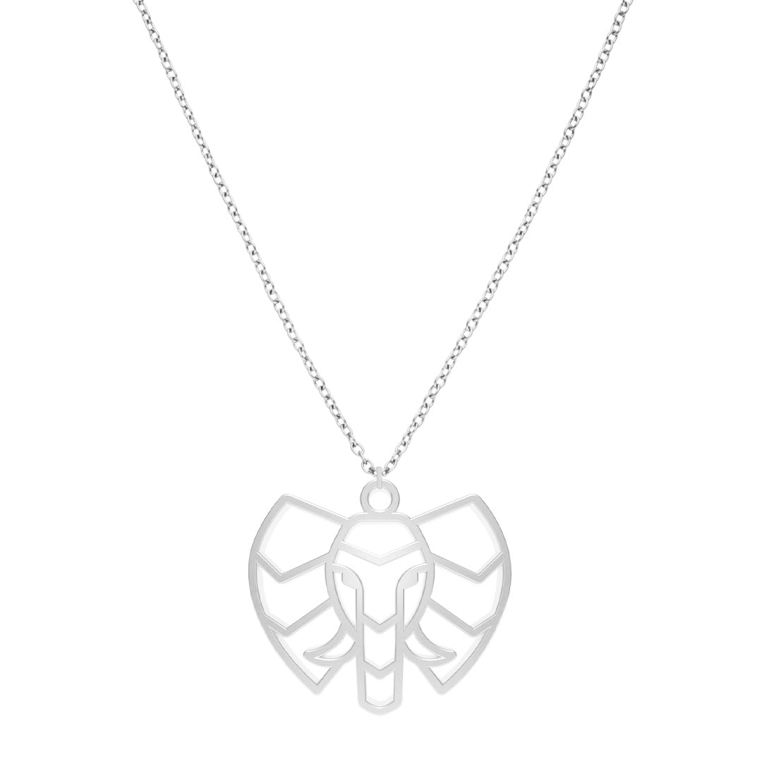 Collier Elephant Argent Chaîne #Couleur et collier_Argent avec chaîne