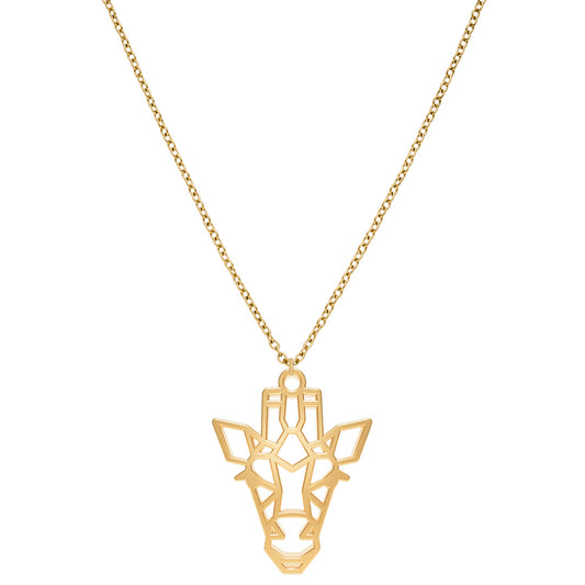Collier Girafe Or Chaîne #Couleur et collier_Or avec chaîne