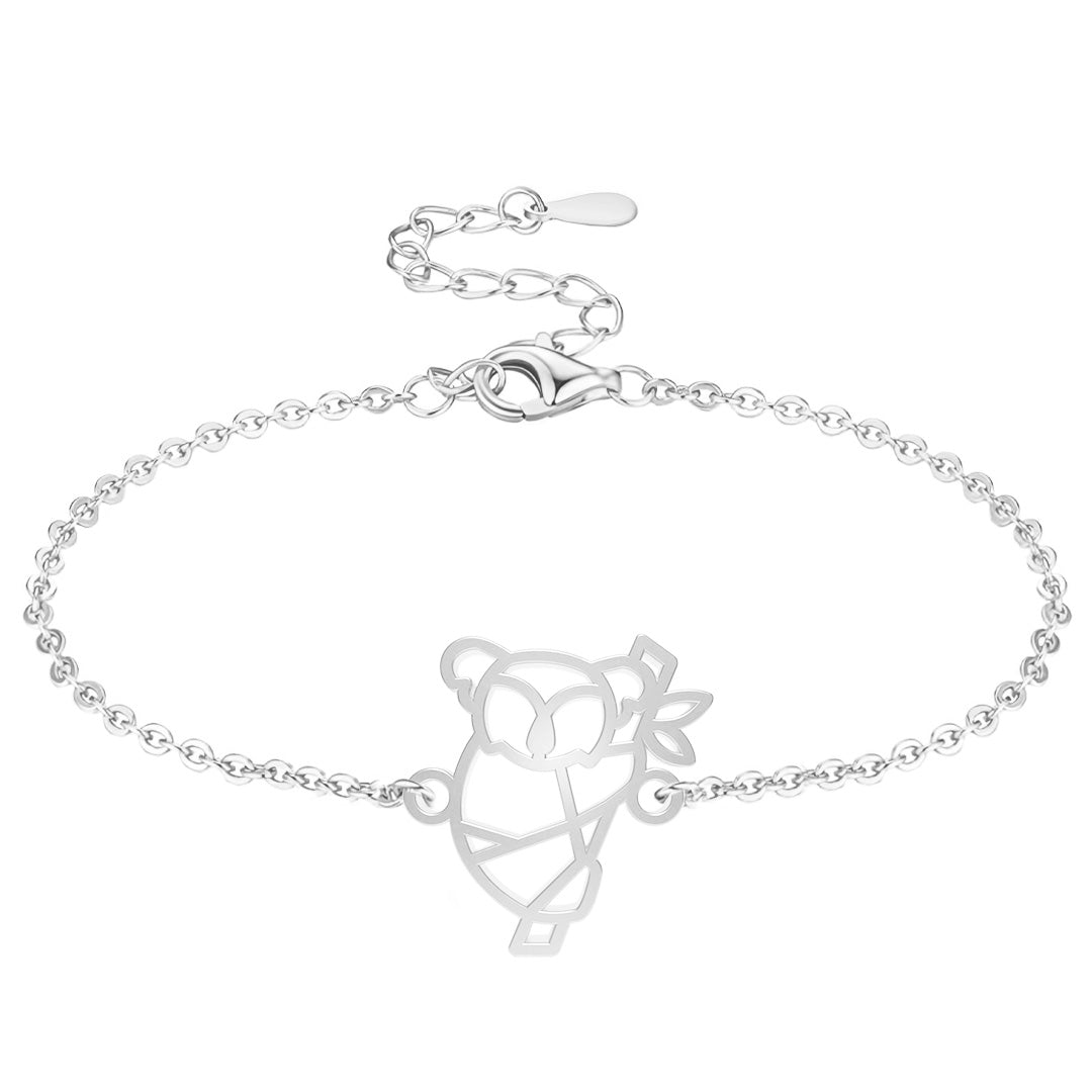 Bracelet Koala argent Chaîne #Couleur et bracelet_Argent avec chaîne