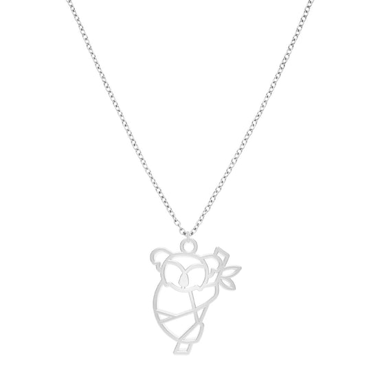Collier Koala Argent Chaîne #Couleur et collier_Argent avec chaîne