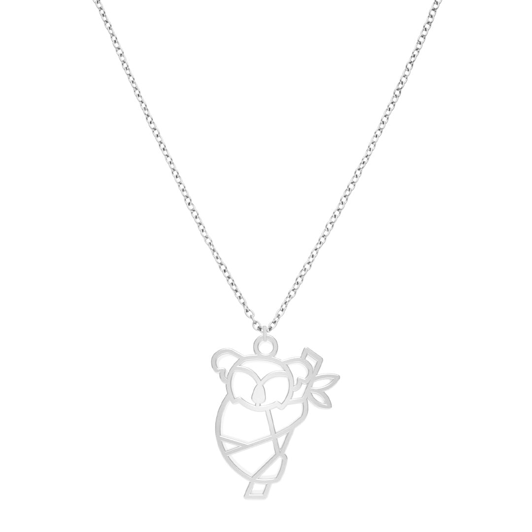 Collier Koala Argent Chaîne #Couleur et collier_Argent avec chaîne