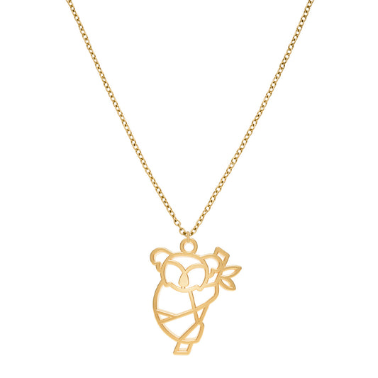Collier Koala Or Chaîne #Couleur et collier_Or avec chaîne