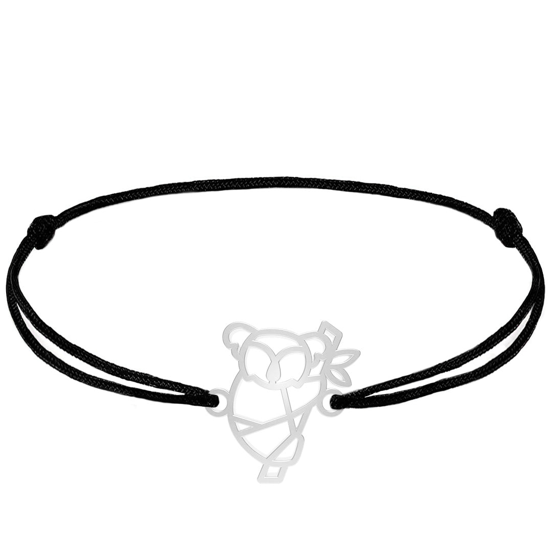 Bracelet Koala argent cordon #Couleur et bracelet_Argent avec cordon