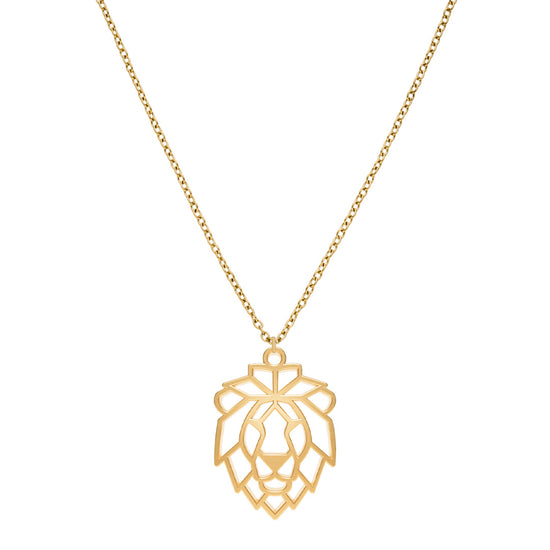 Collier Lion Or Chaîne #Couleur et collier_Or avec chaîne