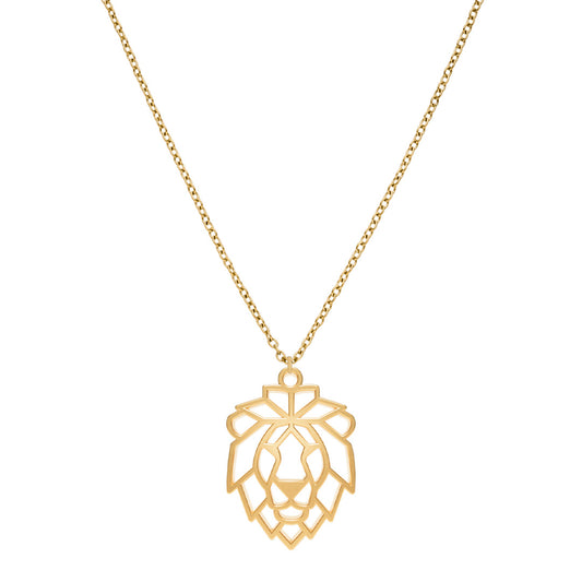 Collier Lion Or Chaîne #Couleur et collier_Or avec chaîne