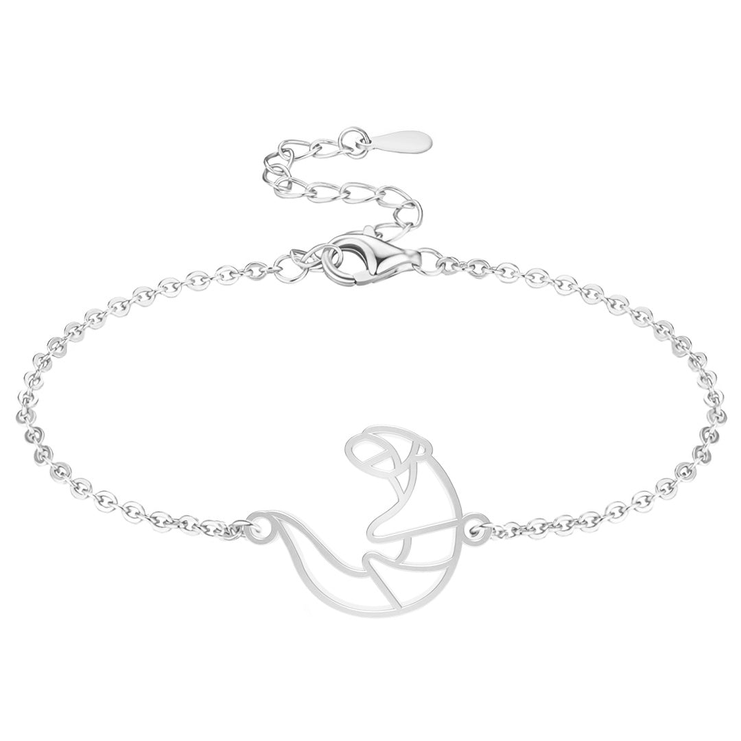 Bracelet Loutre 2 Argent Chaîne #Couleur et bracelet_Argent avec chaîne #Modèle_Modèle 2