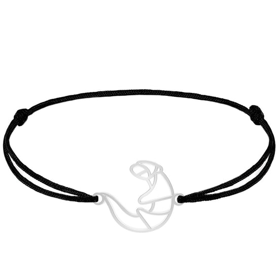 Bracelet Loutre 2 Argent Cordon #Couleur et bracelet_Argent avec cordon #Modèle_Modèle 2