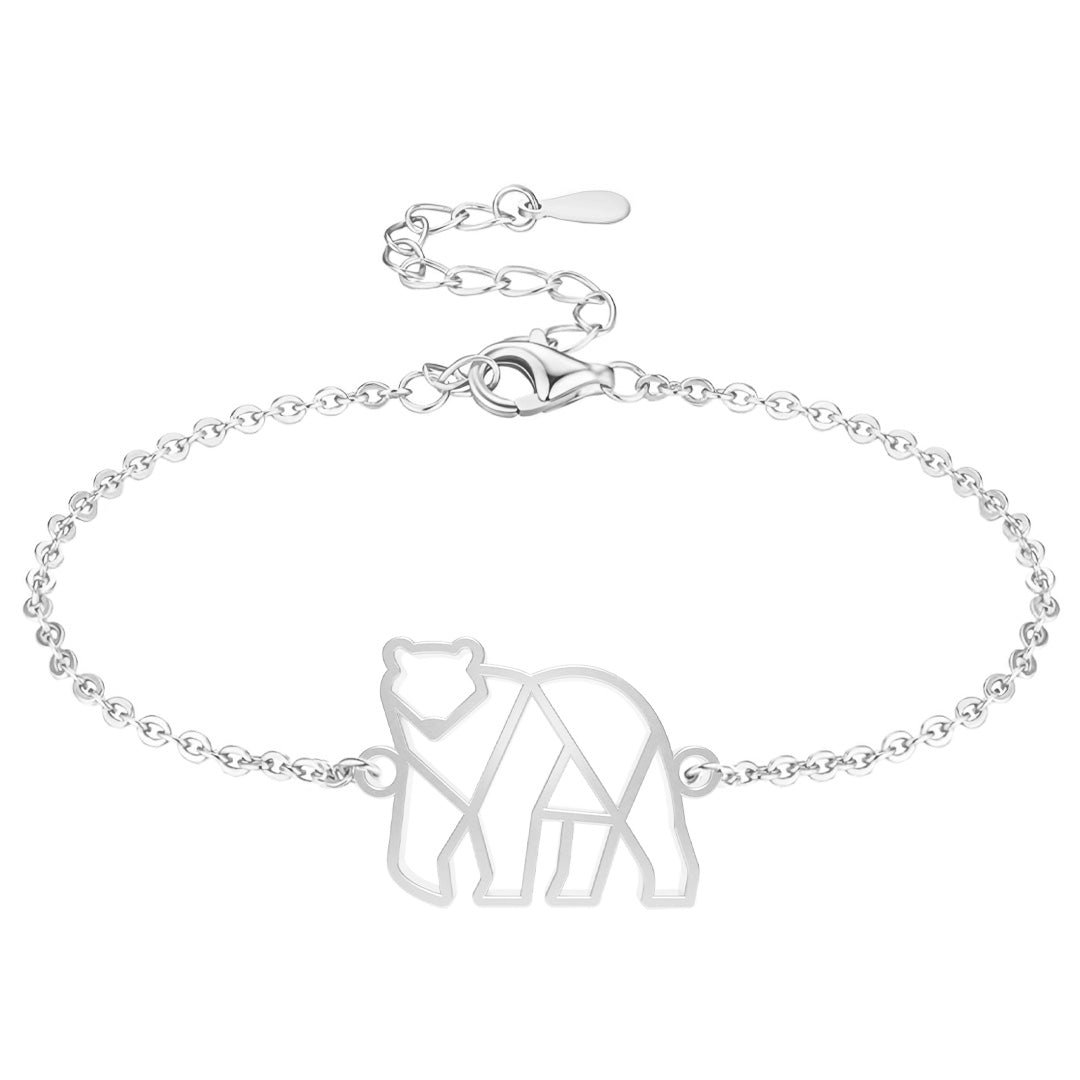 Bracelet Ours Polaire argent Chaîne #Couleur et bracelet_Argent avec chaîne