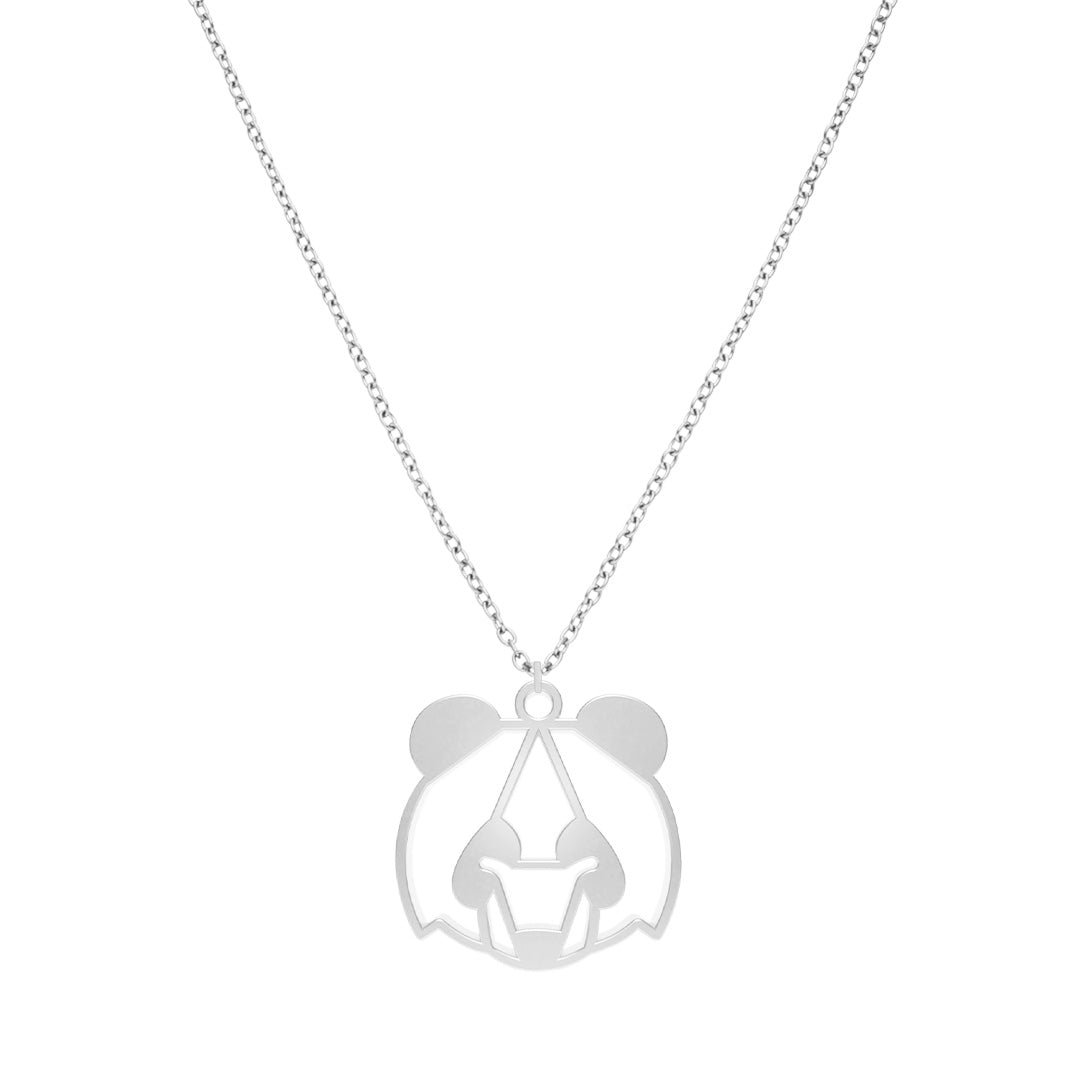 Collier Panda Argent Chaîne #Couleur et collier_Argent avec chaîne