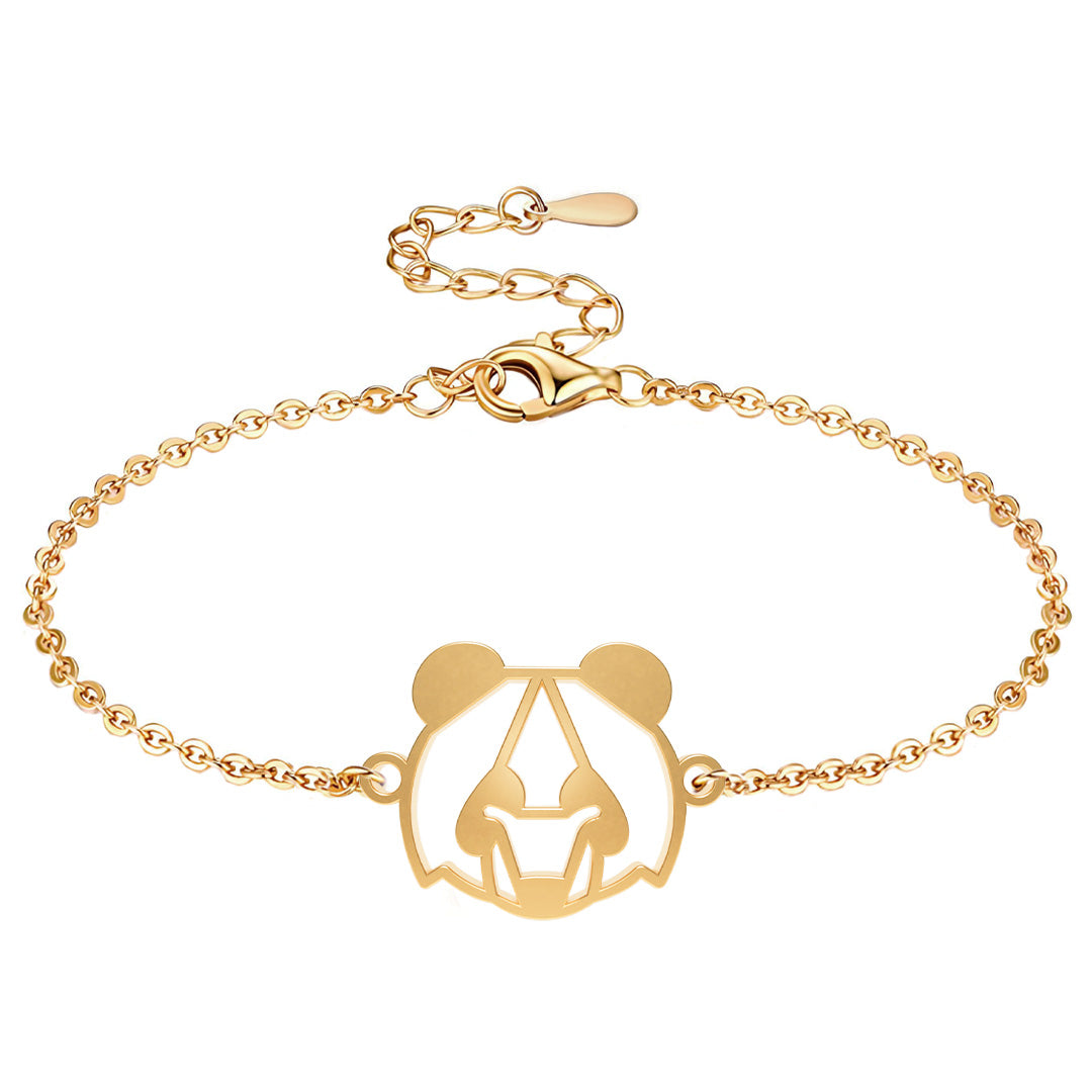 Bracelet Panda Or Chaîne  #Couleur et bracelet_Or avec chaîne
