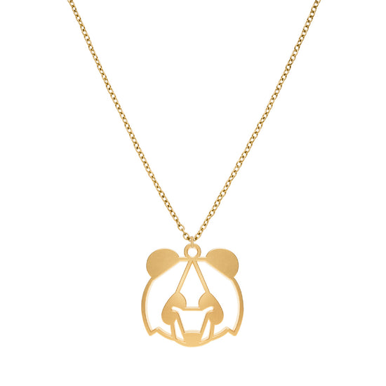 Collier Panda Or Chaîne #Couleur et collier_Or avec chaîne