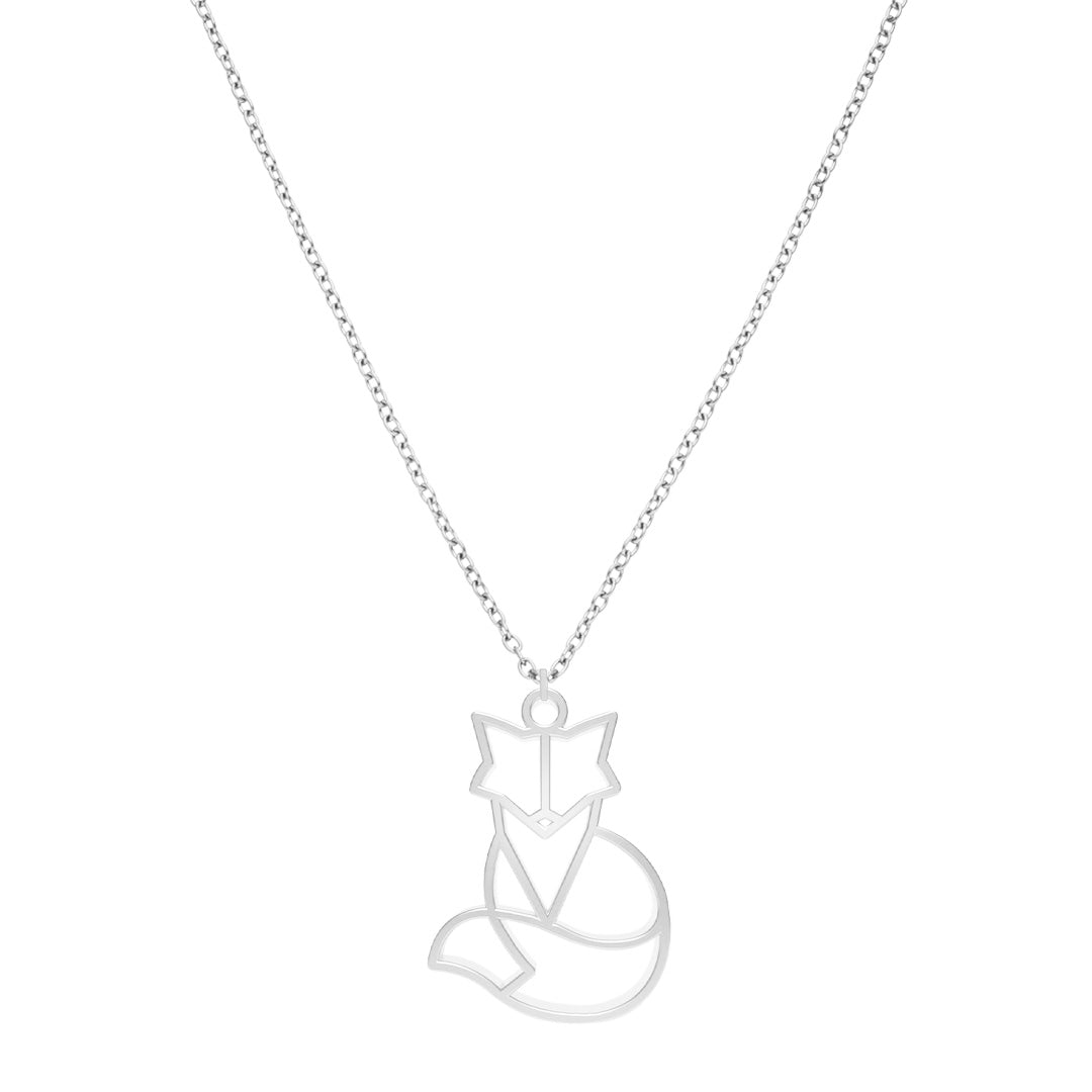 Collier Renard Argent Chaîne #Couleur et collier_Argent avec chaîne