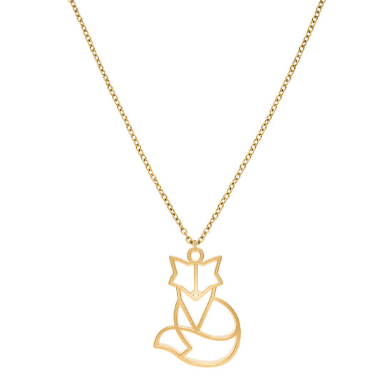 Collier Renard Or Chaîne #Couleur et collier_Or avec chaîne