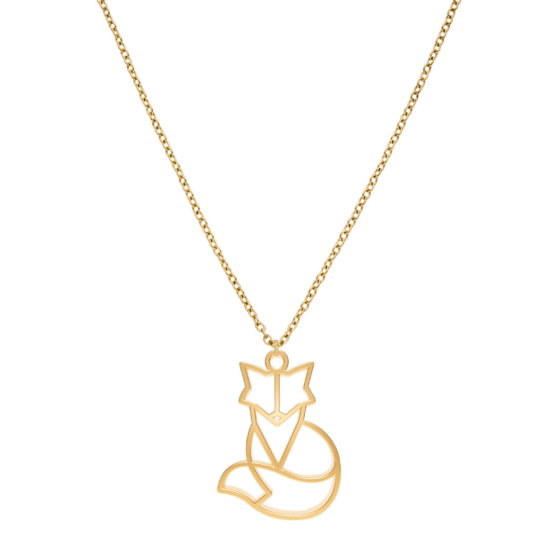 Collier En Argent Massif 925 Avec Pendentif Fauve - Longueur 44 Cm - Occasion Très Bon état