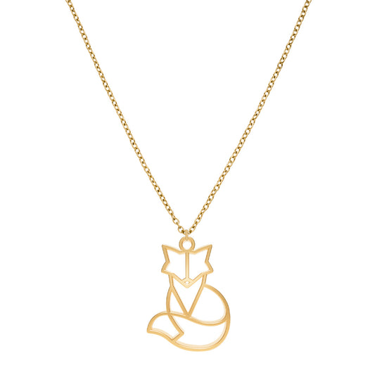 Collier Renard Or Chaîne #Couleur et collier_Or avec chaîne