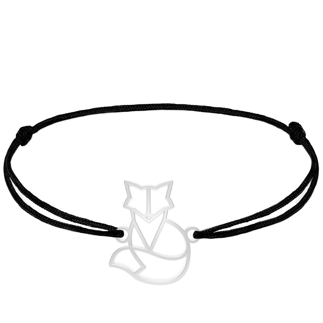 Bracelet Renard argent Cordon #Couleur et bracelet_Argent avec cordon