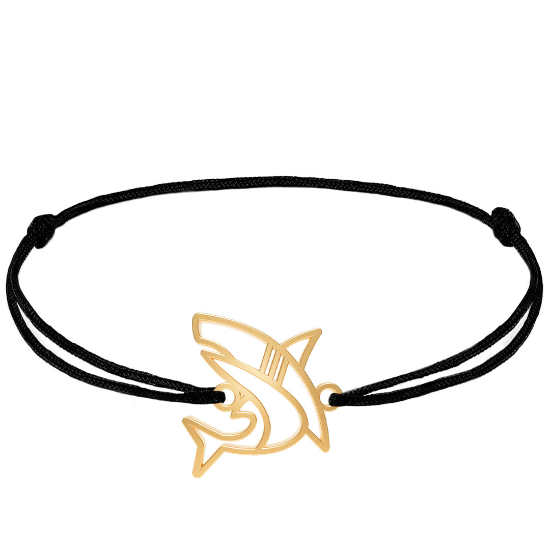 Bracelet Requin Or Cordon #Couleur et bracelet_Or avec cordon
