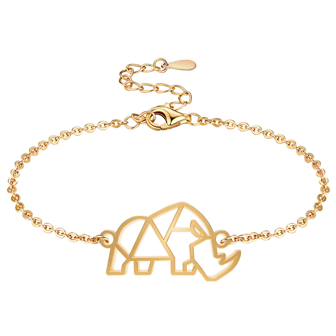 Bracelet Rhinocéros Or Chaîne  #Couleur et bracelet_Or avec chaîne