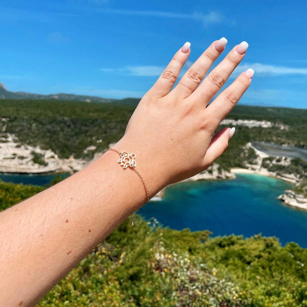 bracelet tortue or chaine Paysage