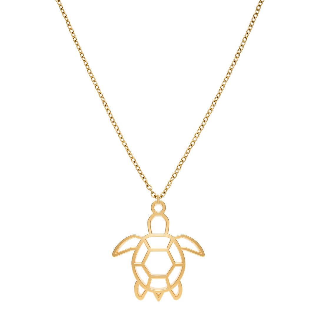 Collier Tortue Or Chaîne #Couleur et collier_Or avec chaîne