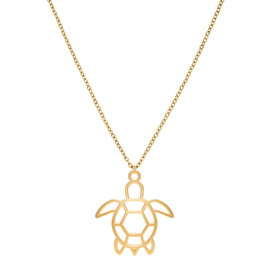 Collier Tortue Or Chaîne #Couleur et collier_Or avec chaîne